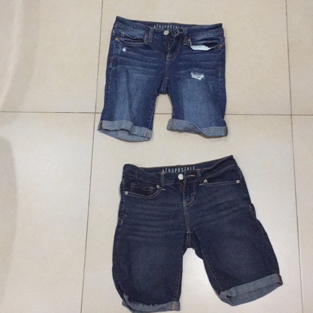 Two Aeropostale jean Bermuda shorts